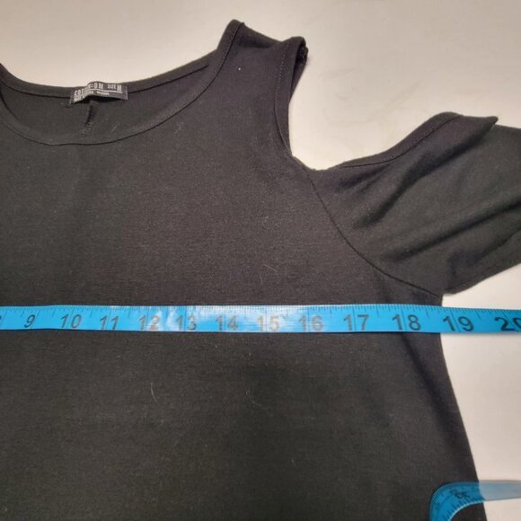 Cold Shoulder Top Long Sleeve Black Tunic Top Size M - Picture 4 of 10